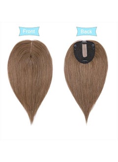 SEGO Hair Toppers for Women Real Human Hair No Bangs 130% Density 10 * 12CM Silk Base 100% Remy Human Hair Clip in Top Wiglet Hair Pieces for Thinning Hair-12 Inch Light Brown  - Image 2
