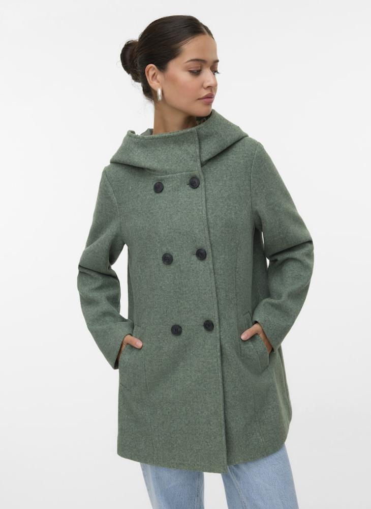 VERO MODA Hooded Double-Breasted Coat - Image 1