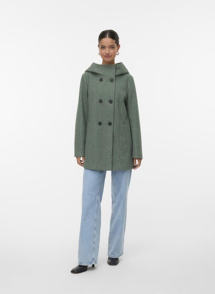 VERO MODA Hooded Double-Breasted Coat - Image 4