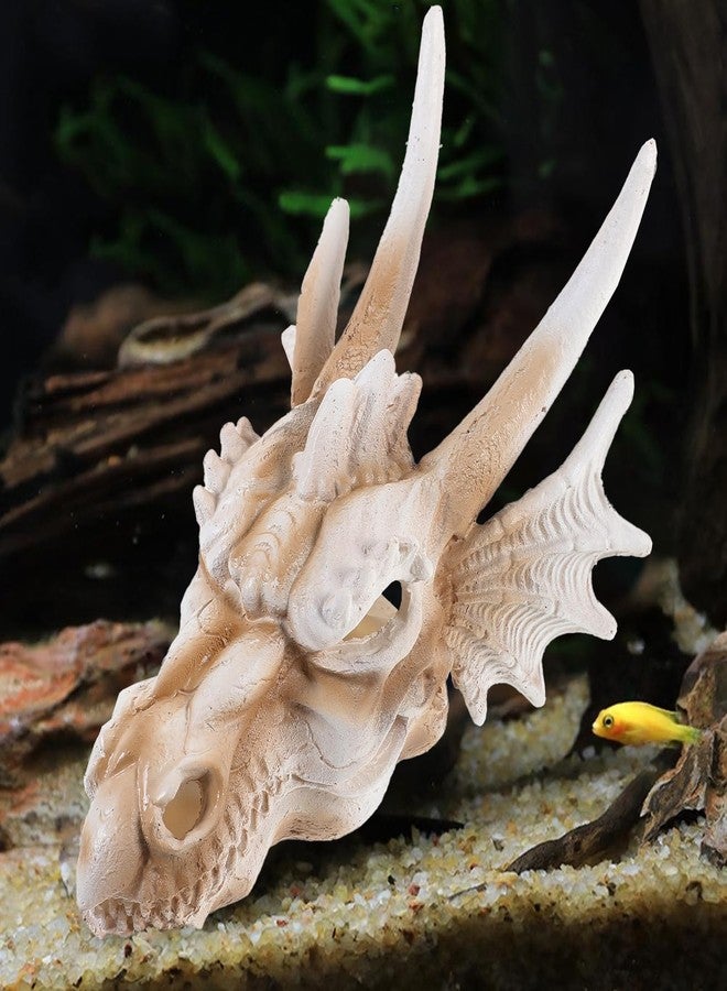 Yardwe Resin Dragon Skull Aquarium Decor, Reptile Tank Accessories, Dinosaur Skull Ornament for Desktop, Courtyard, and Home Decoration - Image 4