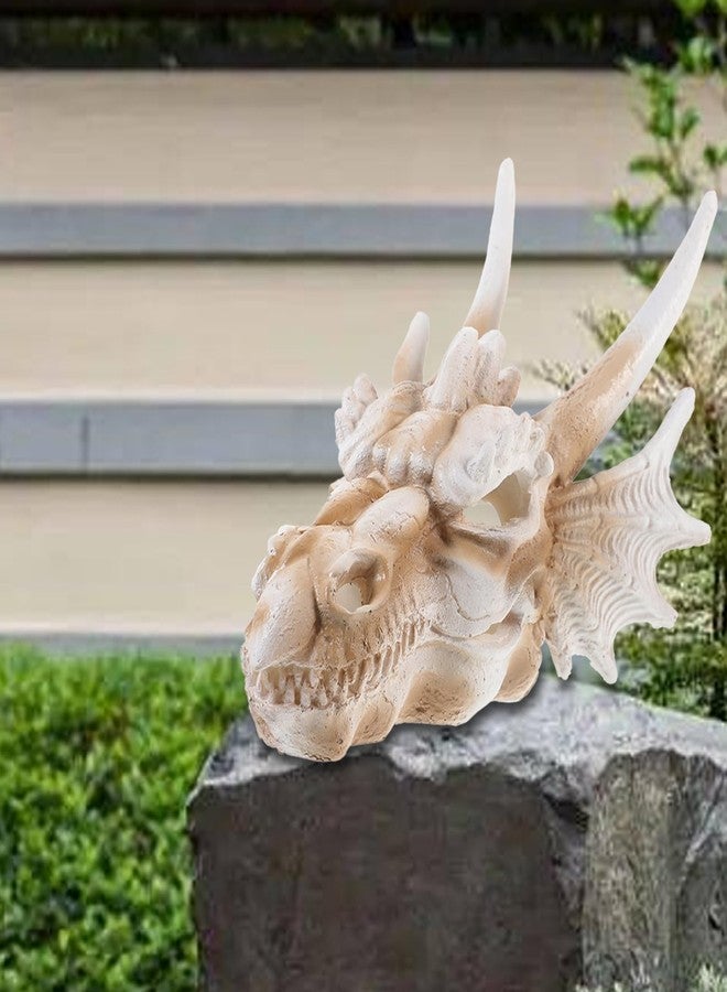 Yardwe Resin Dragon Skull Aquarium Decor, Reptile Tank Accessories, Dinosaur Skull Ornament for Desktop, Courtyard, and Home Decoration - Image 2