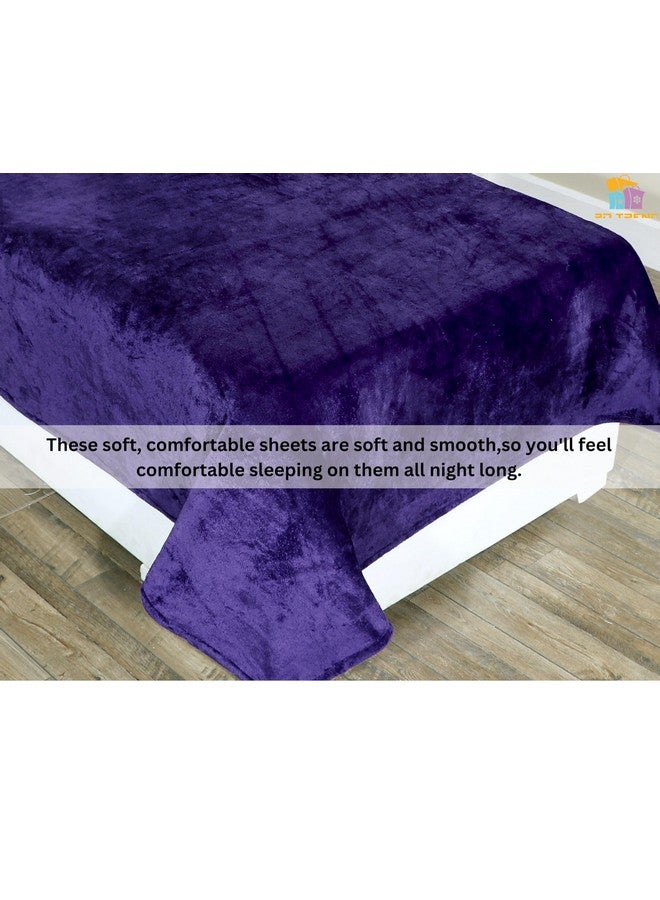 RD TREND 250 Gsm Flannel Warm Bedsheets For Winter Single Flat Size (60X90 Inches) With 1 Pillow Cover 210 TC Size (18X28 Inches) Color-Purple - Image 5