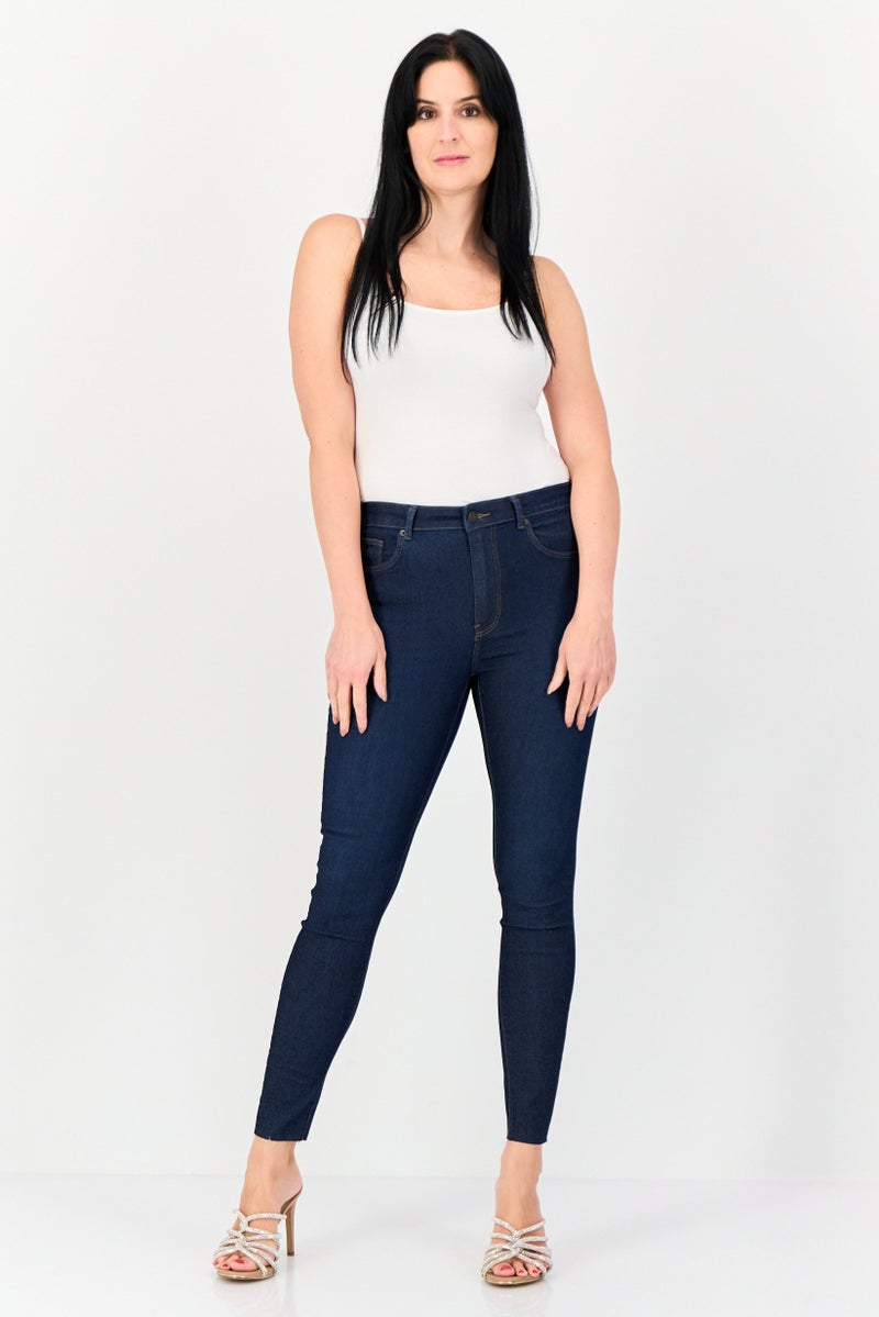 VERO MODA I Scenery By Vero Moda Women Regular Fit Washed Stretchable Jeans, Navy  - Image 4