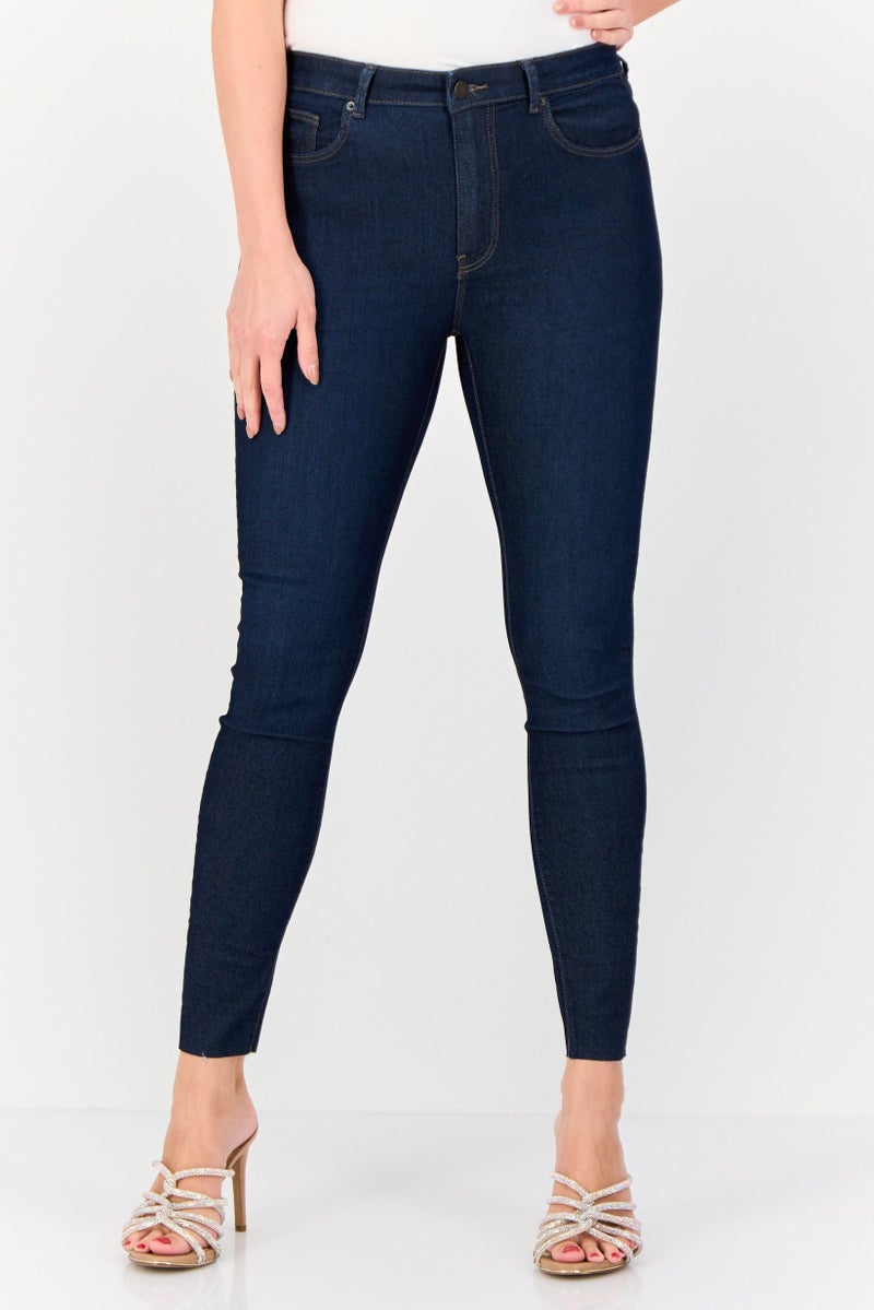 VERO MODA I Scenery By Vero Moda Women Regular Fit Washed Stretchable Jeans, Navy  - Image 1