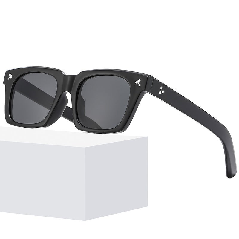 Cool Square Glasses New European and American Thick Frame Sunglasses Trendyy Square Frame Glasses Personalized Cross-Border Large Frame Sunglasses Can Be Worn with Glasses - Image 4