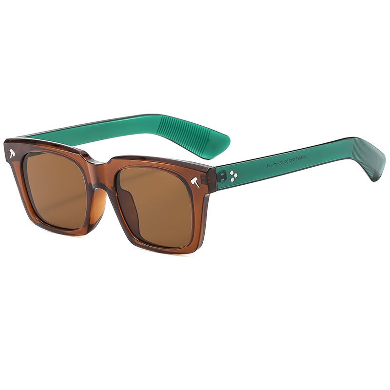 Cool Square Glasses New European and American Thick Frame Sunglasses Trendyy Square Frame Glasses Personalized Cross-Border Large Frame Sunglasses Can Be Worn with Glasses - Image 5