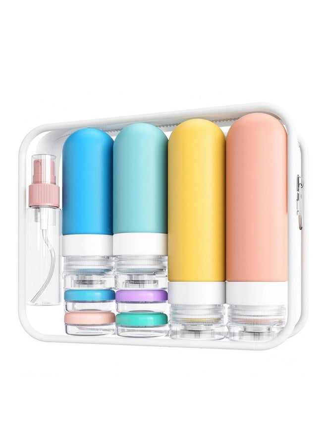 17 Pcs Silicone Travel Bottles Set, Leak Proof Refillable Toiletry Containers for Liquid Cosmetics and Skincare - Image 1