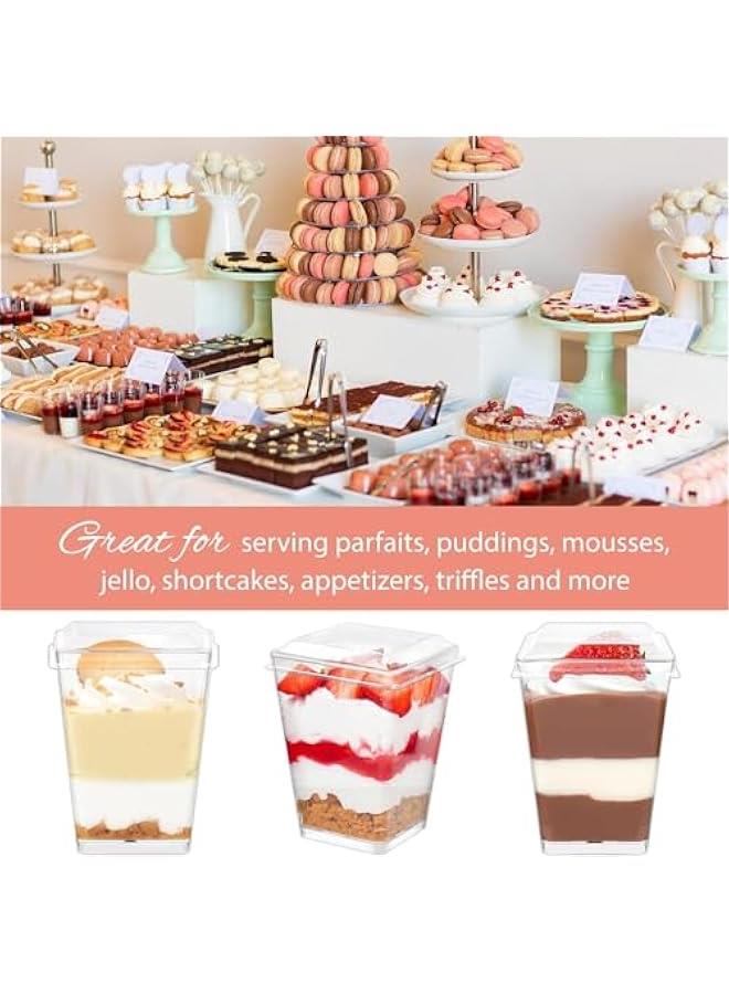 25 Pack 5 oz Plastic Dessert Cups with Lids and Spoons, Banana Pudding Cups with Lids Mini Dessert Shooters for Party Individual Yogurt Parfait Jello Fruit Trifle - Image 4