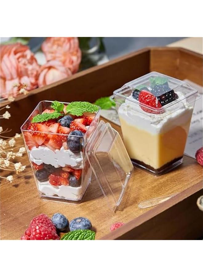 25 Pack 5 oz Plastic Dessert Cups with Lids and Spoons, Banana Pudding Cups with Lids Mini Dessert Shooters for Party Individual Yogurt Parfait Jello Fruit Trifle - Image 5