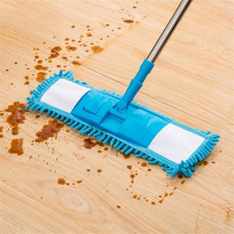 RRJ Wet and Dry Cleaning Flat Microfiber Floor Cleaning Mop with Steel Rod Long Handle Dry Mop Standard Pack of 1 Piece MultiColour - Image 2