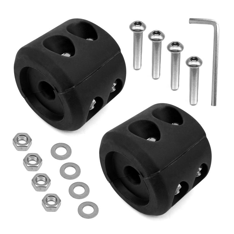 2 Pack Winch Cable Hook Stopper Silicone Rubber Stopper Protects Synthetic Winch Rope Shock Absorbent Prevent Pulling Bounce and Abrasion Towing Hook with Allen Wrench Black