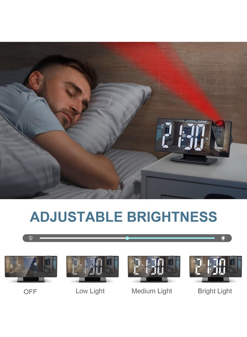 ساعة منبه رقمية، شاشة LED كبيرة، ساعة منبه إسقاط إلكترونية  - Image 4