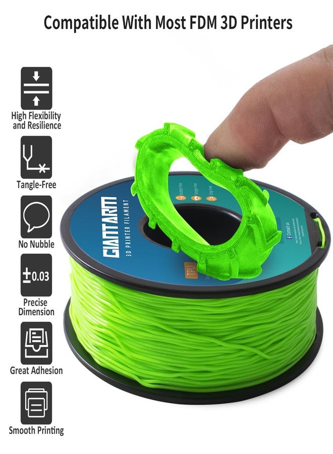 GIANTARM TPU Filament 1.75mm 1Kg(2.2lbs), Green Filament TPU, 95A Flexible 3D Printer Filament with High Elasticity, ±0.03mm Accuracy, Neatly Wound & Moistureproof, Non-Clogging, TPU Green - Image 2