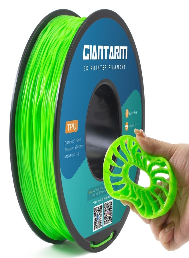 GIANTARM TPU Filament 1.75mm 1Kg(2.2lbs), Green Filament TPU, 95A Flexible 3D Printer Filament with High Elasticity, ±0.03mm Accuracy, Neatly Wound & Moistureproof, Non-Clogging, TPU Green - Image 1