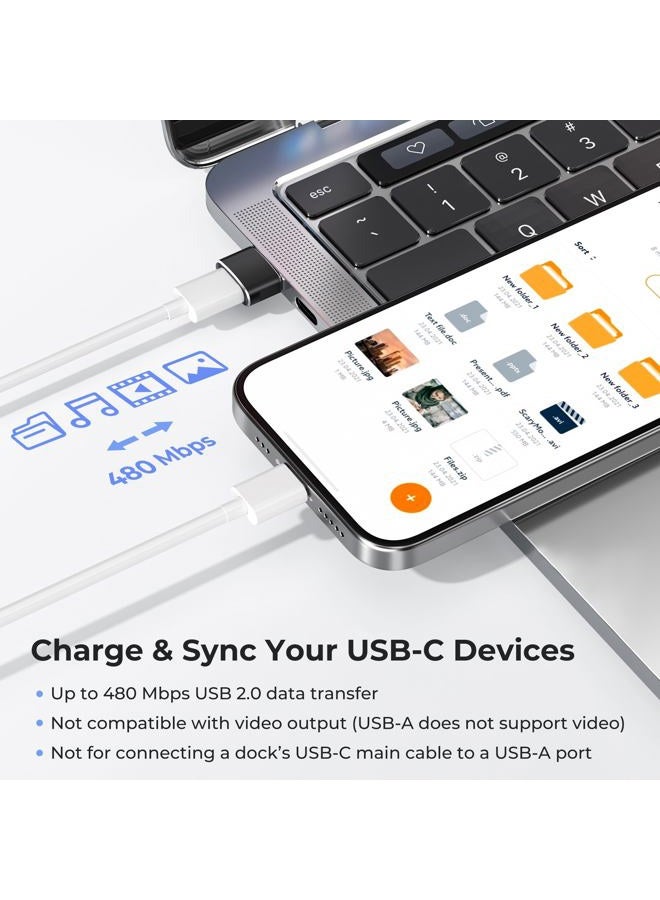 Basesailor USB C Female to USB Male Adapter (2 Pack)Type C to USB A Charger Cable Adapter for iPhone 11 12 Pro MaxAirpods iPadSamsung Galaxy Note 10 S20 Plus 20 S20+ 20+ UltraGoogle Pixel 5 4 4a 3 3A 2 XL - Image 4