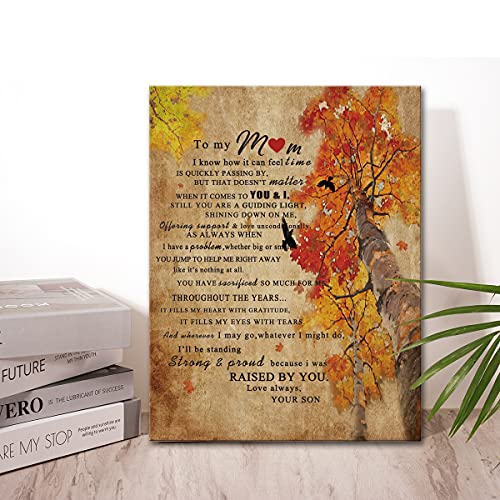 Wailozco Gifts for Mom - Hangable Canvas Poem Prints Framed Poster Wall Art for Daughter - Meaningful Mom Gifts, Home Bedroom Living Room Wall Decor - Maple Leaf Tree - Image 5