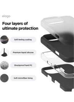 Elago Liquid Silicone for iPhone 16 Pro MAX Case Cover Full Body Protection, Shockproof, Slim, Anti-Scratch Soft Microfiber Lining - Black  - Image 4