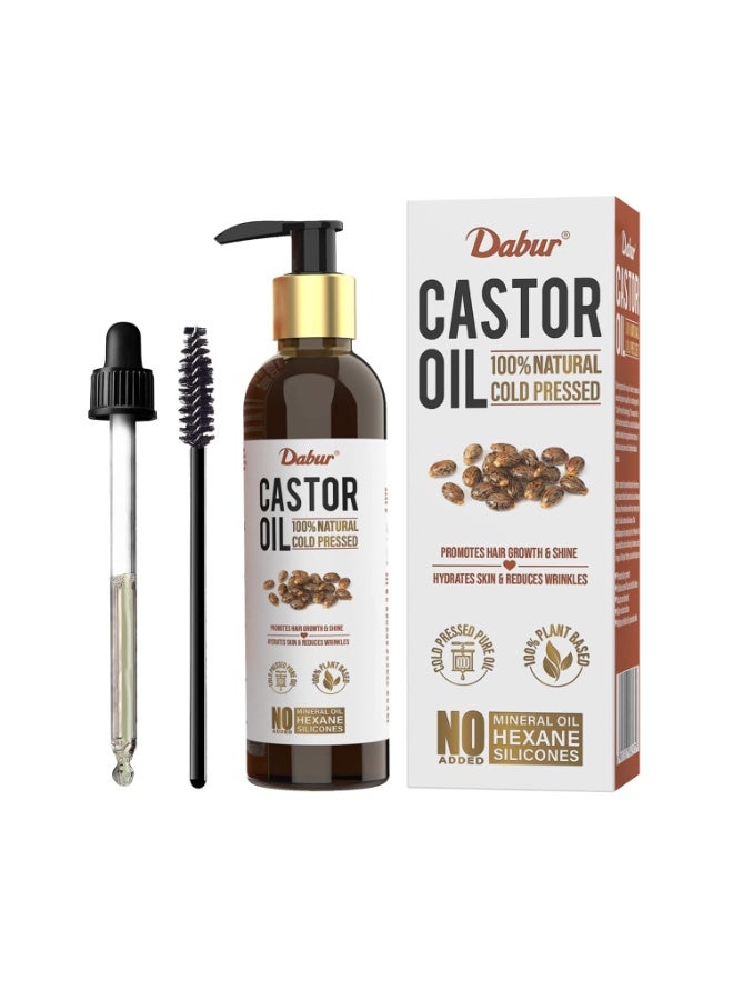 دابر زيت الخروع دابر - 200 مل | زيت طبيعي 100% معصور على البارد | يعزز نمو الشعر ويرطب البشرة ويقلل التجاعيد | خالٍ من الزيوت المعدنية والسيليكون - Image 1