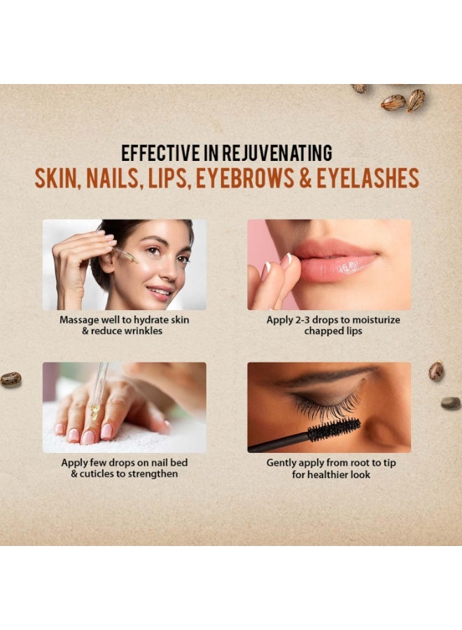 دابر زيت الخروع دابر - 200 مل | زيت طبيعي 100% معصور على البارد | يعزز نمو الشعر ويرطب البشرة ويقلل التجاعيد | خالٍ من الزيوت المعدنية والسيليكون - Image 4