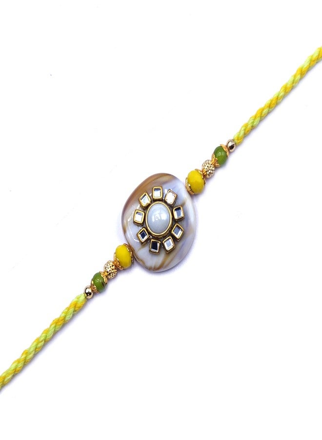 OAFISH Handicraft Storerom presents Traditional Designer Rakhi for Brother on Raksha Bandhan gifting, standard, no gemstone - Image 1