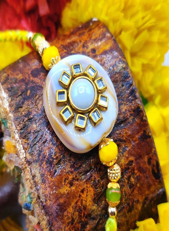 OAFISH Handicraft Storerom presents Traditional Designer Rakhi for Brother on Raksha Bandhan gifting, standard, no gemstone - Image 2