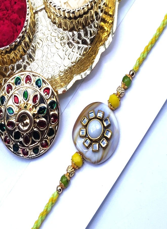 OAFISH Handicraft Storerom presents Traditional Designer Rakhi for Brother on Raksha Bandhan gifting, standard, no gemstone - Image 4