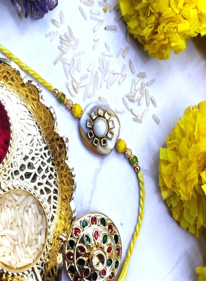 OAFISH Handicraft Storerom presents Traditional Designer Rakhi for Brother on Raksha Bandhan gifting, standard, no gemstone - Image 3