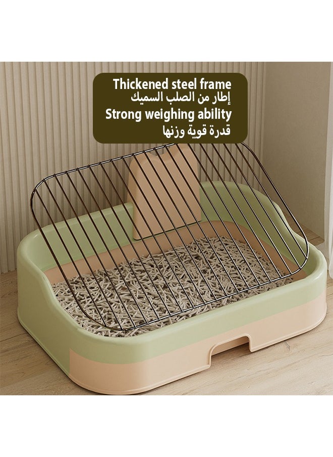 Generic - Dog toiletDog Potty Tray with Grid andPet restroom for Drawer style dog restroom，Portable pet dog toilet training box with Protection Wall and Removable SimulationPillar High fence iron mesh flat plate anti stepping urine splash easy to clean extra large dog bedpan A good item for training dogs to use the restroom at designated locationsSuitable for small, medium, and large dogs（Black and white） - Image 1