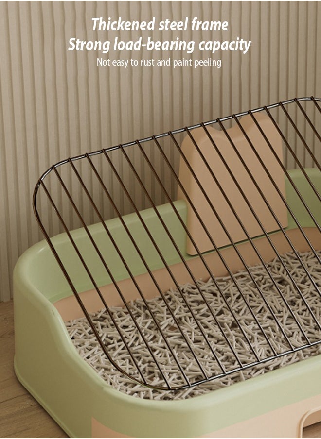 Generic - Dog toiletDog Potty Tray with Grid andPet restroom for Drawer style dog restroom，Portable pet dog toilet training box with Protection Wall and Removable SimulationPillar High fence iron mesh flat plate anti stepping urine splash easy to clean extra large dog bedpan A good item for training dogs to use the restroom at designated locationsSuitable for small, medium, and large dogs（Black and white） - Image 1
