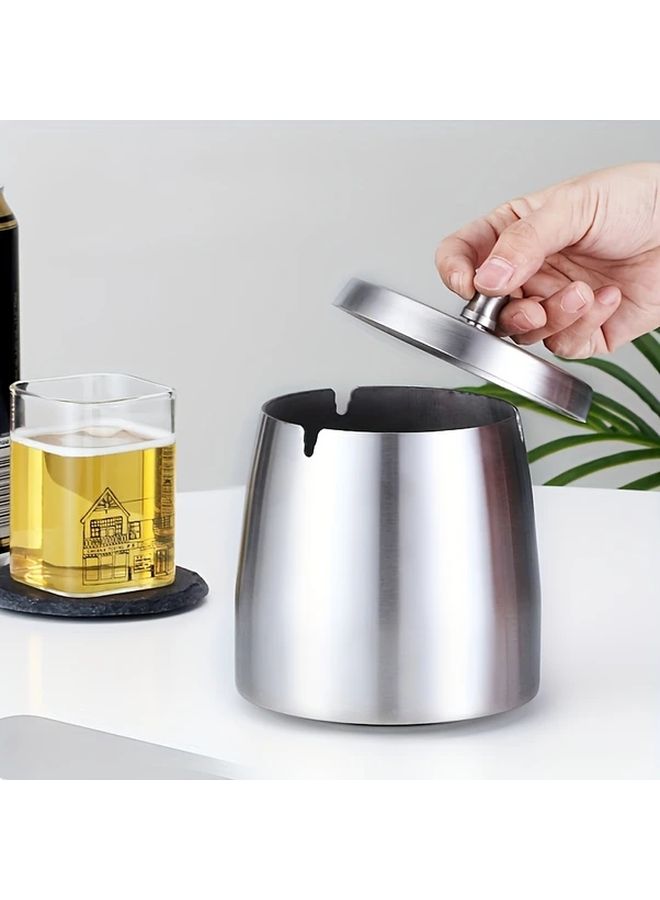 Black Stainless Steel Ashtrays 2 Pcs Set for Living Room Bedroom Hotel - Image 4