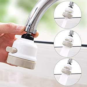 MIRARIYA Plastic 360 Degree Rotating WaterSaving Sprinkler 3Gear Adjustable Head Nozzle SplashProof Filter Extender Sprayer for Kitchen Bathroom Water Faucet tap Grey - Image 1