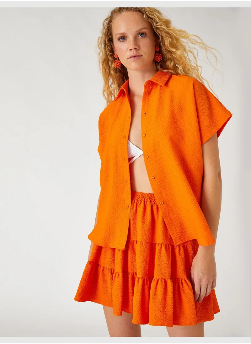 KOTON Oversized Shirt Sleeve Shirt