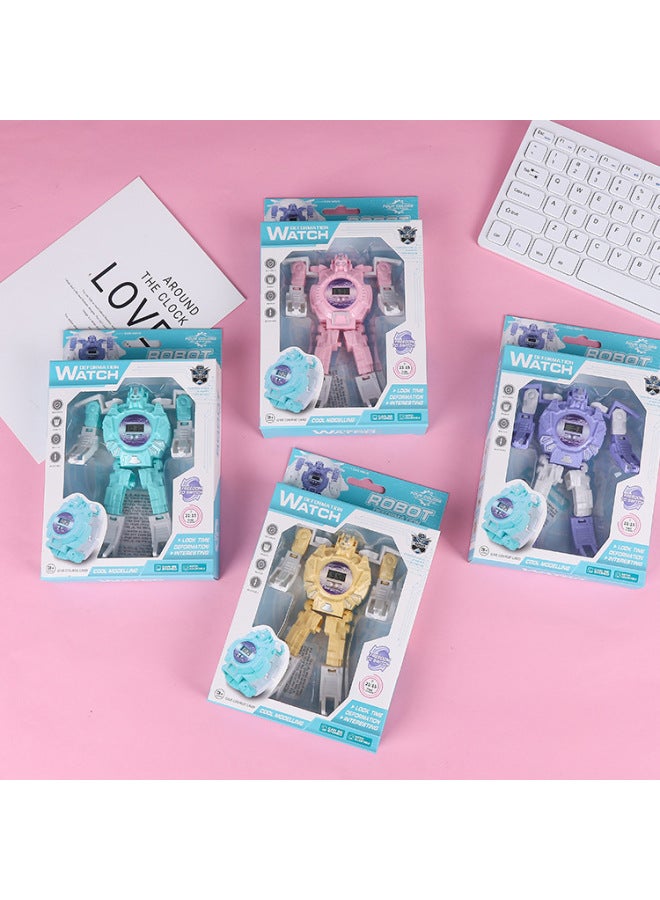 Creative Children's Day Transformation Figure Toy Boys Girls Student Gift Robot Electronic Watch Supply-Color:628 Deformation Watch (random Bag  - Image 2