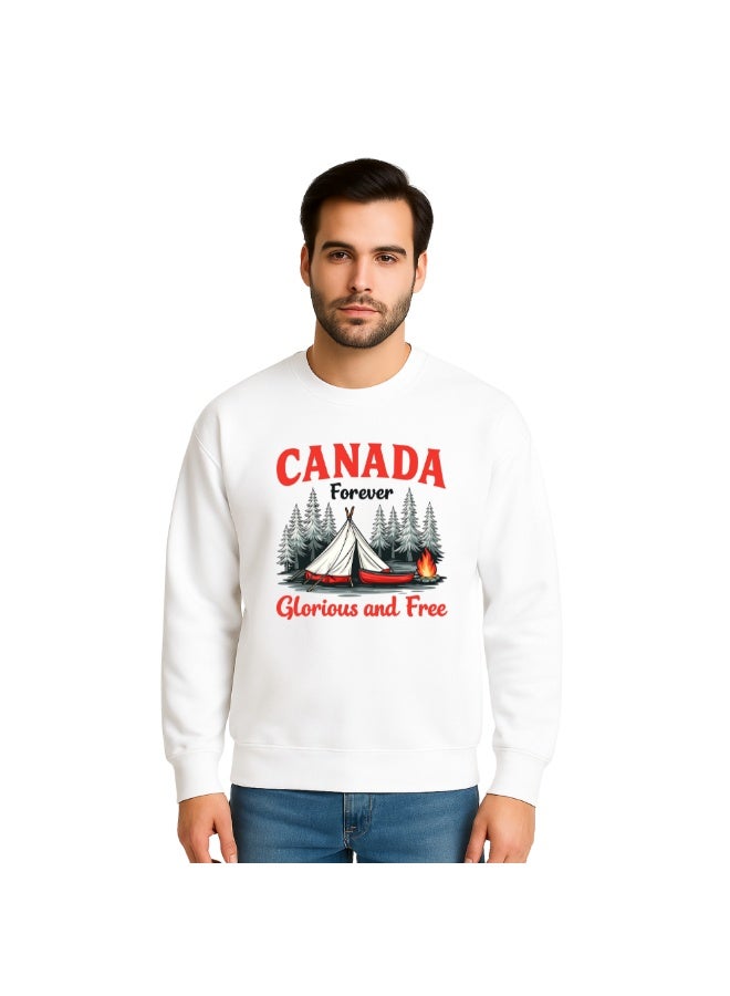 PRINTSHOP4ME Canada Men’s Sweatshirt–Canada-Themed Graphic Print–Full Sleeve Soft Cotton Sweatshirt–Comfortable And Stylish For Travel,Casual Wear&Outdoor Use  - Image 1