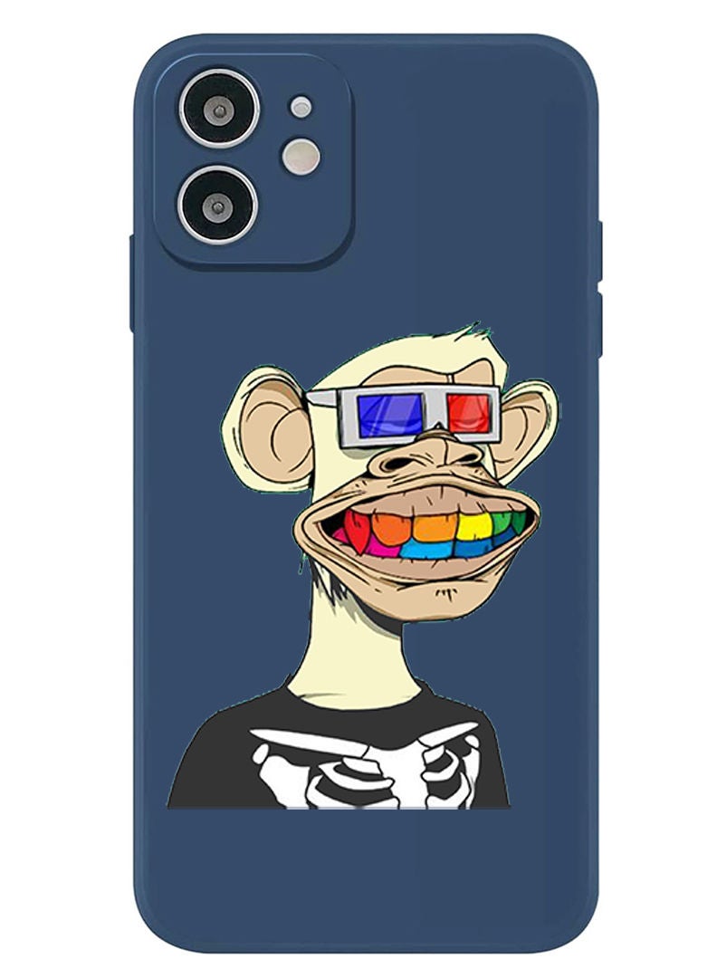 Theodor Protective Slim Fit Case Liquid Silicone Cover with Full Body Protection Anti-Scratch Shockproof Case For iPhone 12 Blue  - Ape1 copy - Image 1