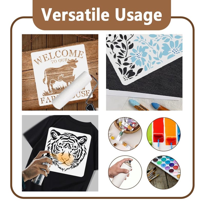DOODLREAM 7Pcs Small Medium Large Soccer Ball Wall Stencil Templates Plastic Reusable Art Stencils for Painting on Wall Floor Wood Fabric Furniture Glass - Image 3