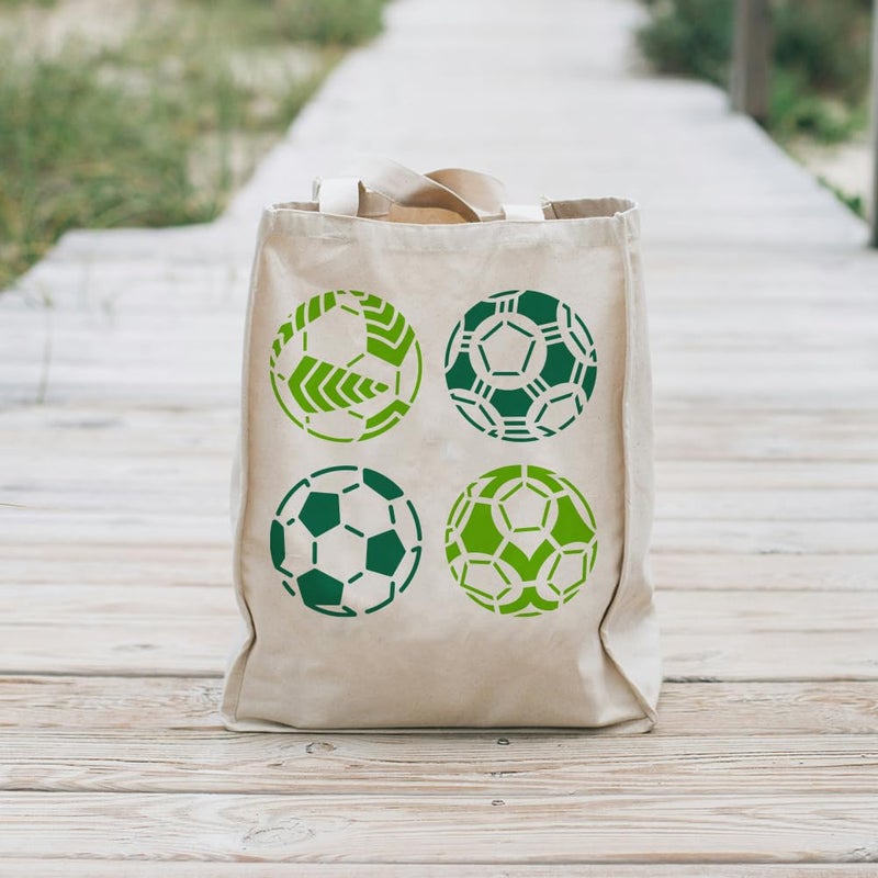 DOODLREAM 7Pcs Small Medium Large Soccer Ball Wall Stencil Templates Plastic Reusable Art Stencils for Painting on Wall Floor Wood Fabric Furniture Glass - Image 5