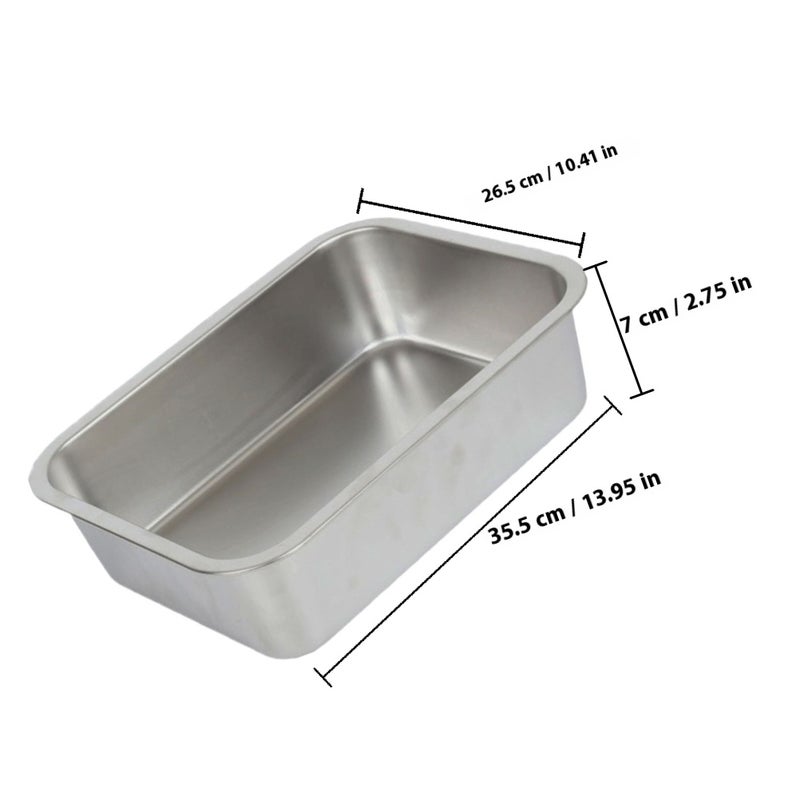 2Pcs Stainless Steel Buffet Pan Rectangle Buffet Dinner Serving Pan Food Container Pan - Image 2