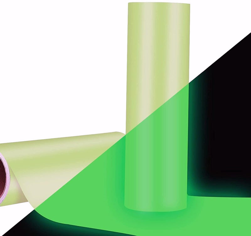 True-Ally Glow in The Dark Vinyl Roll 12'' x 48" inch Luminous Radium Permanent Adhesive Vinyl for DIY Decal Stickers Gifts (1 x 4 Foot (Pack of 1)) - Image 1