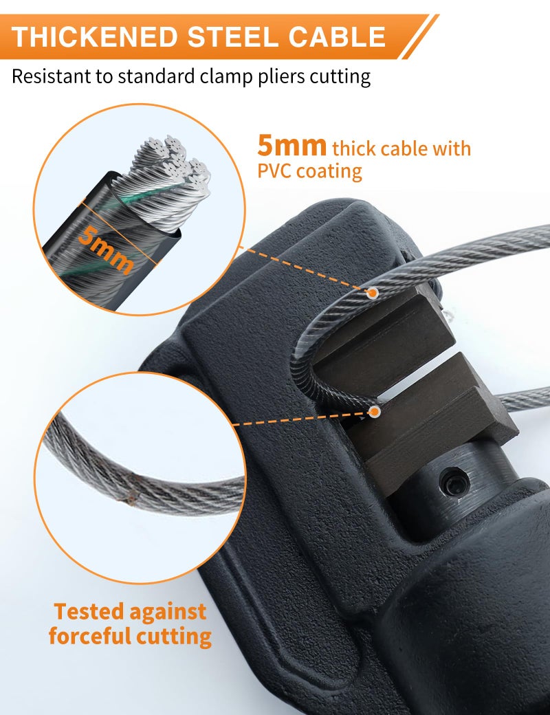 I-EASYDWW 4-Digit Combination Cable Lock with 3 Steel Cables (9"/24"/47") - Secure Reset Only with Current Code - for Bike, Luggage, Gate, Shed, Cabinet - Gun Grey, 1 Pack - Image 4