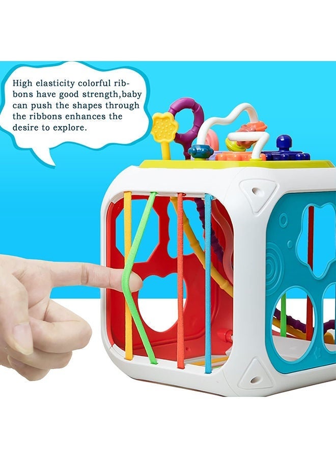 WALALLA Activity Cube for Baby Montessori Toys Sensory Pull String Shape Sorter Baby Toys Baby Gift - Image 4