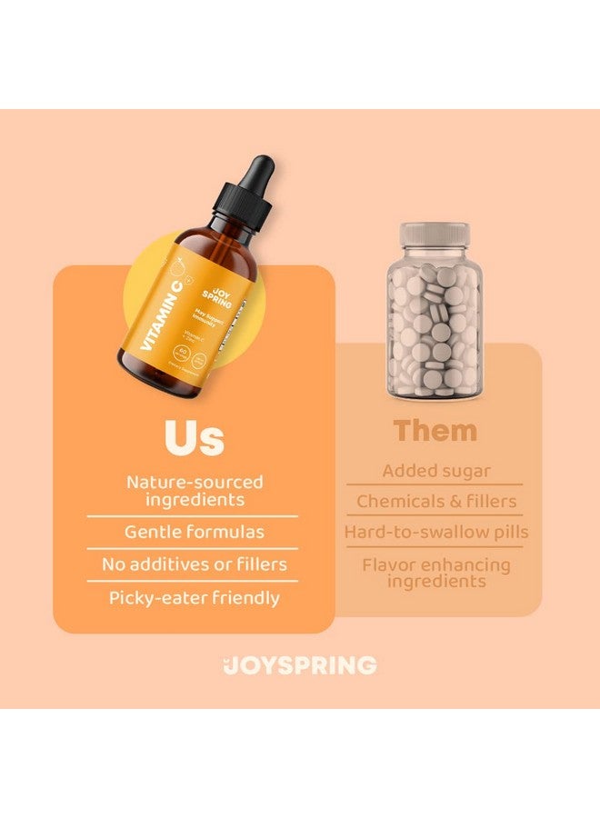 JoySpring Vitamin C and Zinc for Kids, Essential Kids C Vitamin, Zinc & Elderberry Liquid Supplement | Alcohol-Free Toddler Vitamin C | Kids Zinc and Vitamin C Toddler & Kid 2+ Years | 60 Servings - Image 5