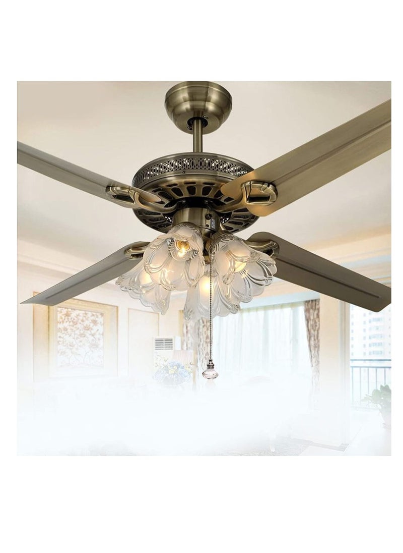 SYOSI - 2pcs Ceiling Fan Pull Chains, Light Pull Chain Pull Cord Handle Chain Extension Beaded 30cm Crystal Diamond Pull Chain, for Bathroom Toilet Light, Ceiling Light Fan - Image 1