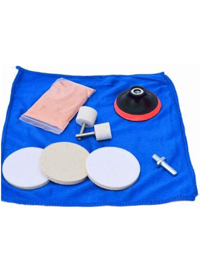 شواي مجموعة تلميع زجاج السيارة، مجموعة إزالة الخدوش من 9 قطع، مزيل خدوش عميقة، مسحوق أكسيد السيريوم، وسادة تلميع، أداة لباد، للزجاج الأمامي والزجاج - Image 1