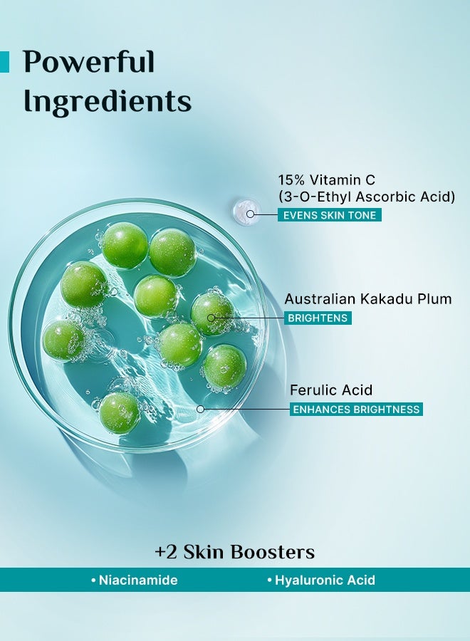 بيلجريم سيروم للوجه بفيتامين سي بنسبة ١٥٪ لبشرة متألقة، ٢٠ مل | سيروم بفيتامين سي وحمض الفيروليك وفيتامين هـ | يُقلل من البقع الداكنة ويُوحد لون البشرة | خالٍ من العطور | للرجال والنساء | جميع أنواع البشرة - Image 4