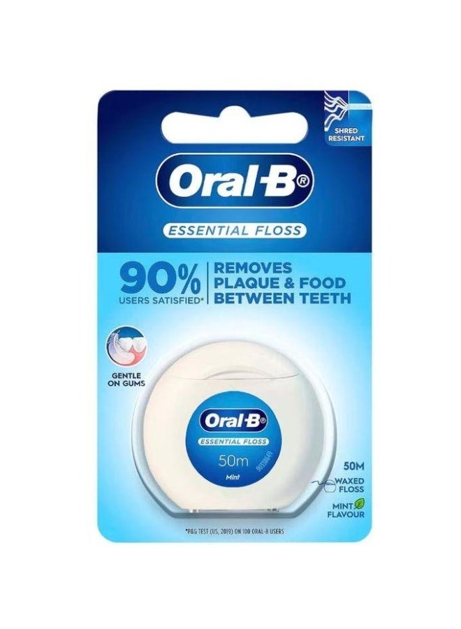 Essential Waxed Shred-Resistant Dental Floss – 50 m