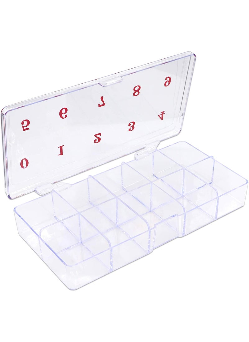 La Shield - 1p Empty Storage Box Case Container Compartment for Nail Art Tips - Clear, Modern, Rectangular, 6.9x3.4x1 Inch - Image 1