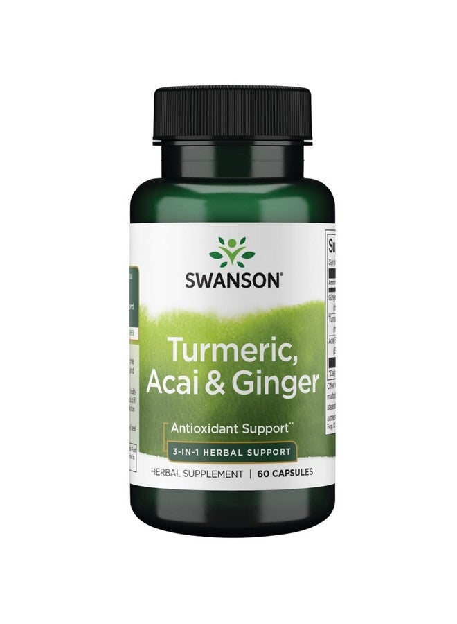 سوانسون كبسولات سوانسون فول سبيكتروم بالكركم والأساي والزنجبيل - 60 كبسولة - Image 1