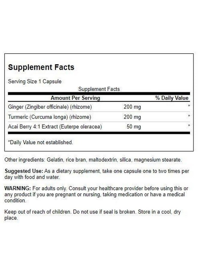سوانسون كبسولات سوانسون فول سبيكتروم بالكركم والأساي والزنجبيل - 60 كبسولة - Image 2