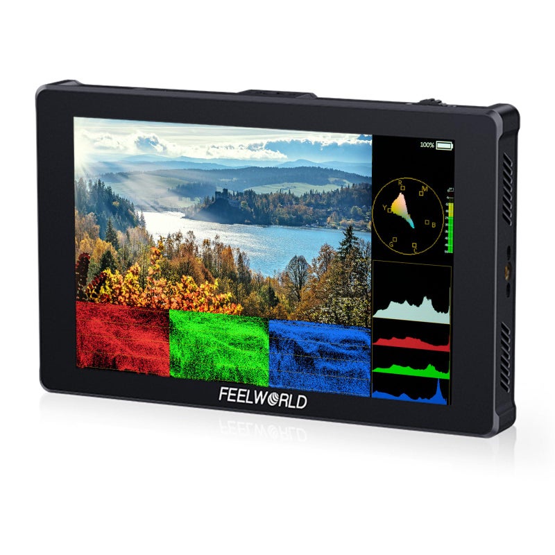 FEELWORLD F7 Plus 7 Inch 1200nit DSLR Camera Field Monitor High Brightness Touch Screen 3D Lut HDR Waveform F970 External Power Install Kit 1920x1200 4K 60Hz HDMI Input and Output - Image 2